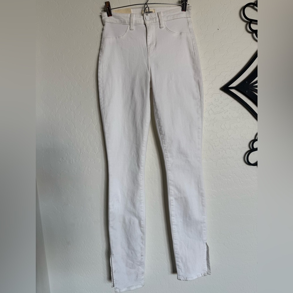 L’AGENCE Josie Women's White High Rise Skinny Jeans - 24 - Picture 4 of 8